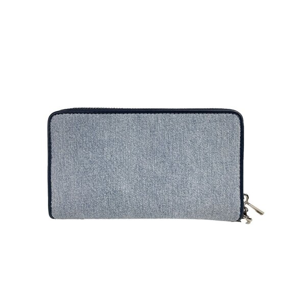 NEW Michael Kors Jet Set Travel Large Flat Phone Case Wallet Wristlet Denim NWT - Picture 2 of 4
